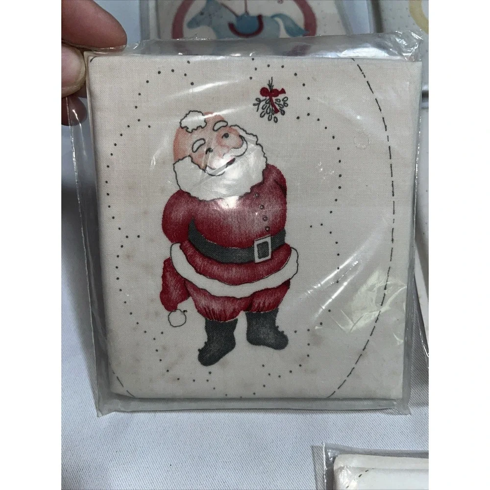 Lot Of 5 Cathy Needlecraft Candlewicking Ornament Kits , Santa ,‎ Tree , Candle